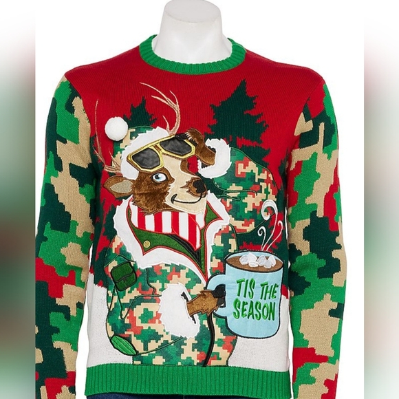 Celebrate Together Other - Men's Crewneck Reindeer 'Tis The Season Christmas Sweater